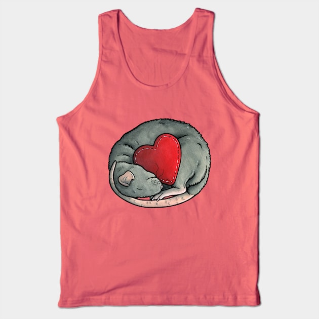 Grey/blue rat Tank Top by animalartbyjess